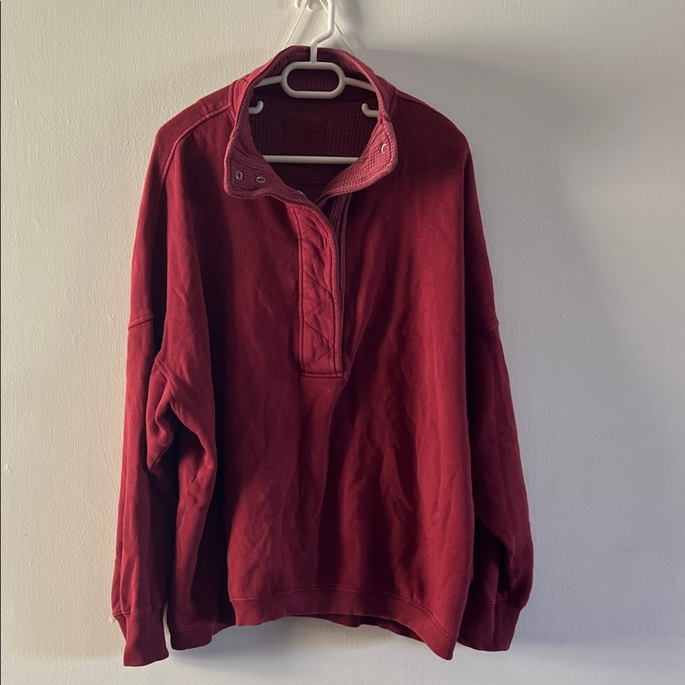 Aerie Red Pullover Sweatshirt- XL